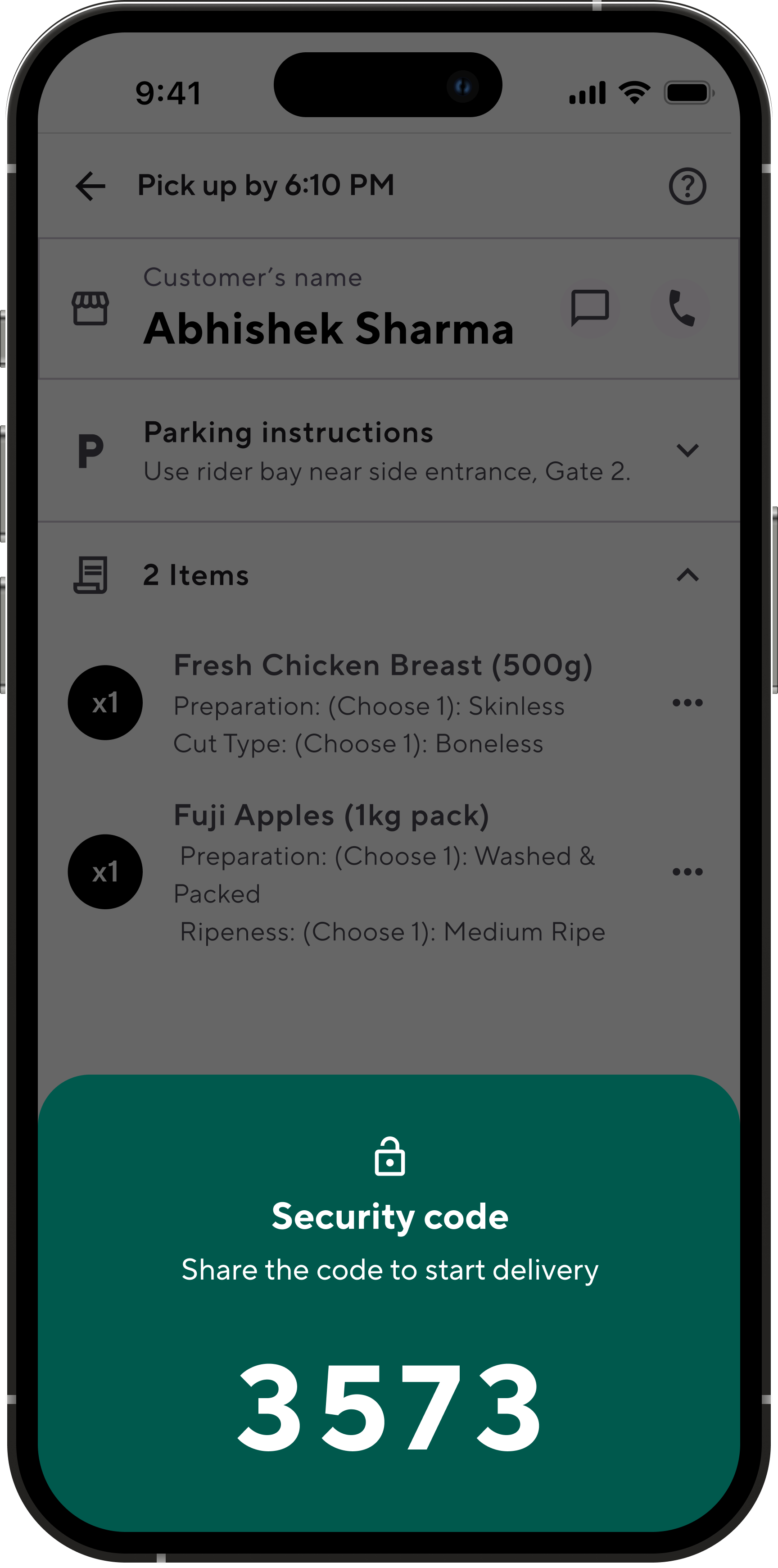 Delivery App Screen 6